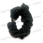 Black Crocheted Twist Scrunchie, Hair