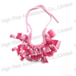Pink Rainbow Colored Fringe Necklace