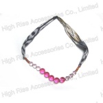 Transparent Beads With Fabric Belt Necklace