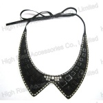 Crystal Fringe Black Beaded Collar