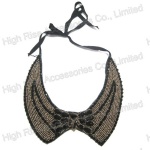 Black Stone Bow Golden Beads Collar