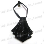 Black Sequin Necktie Collar