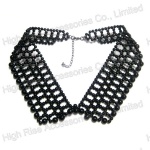 Black Round Beads Hollow-out Collar