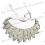 White Pearls and Crystal Falbala Collar