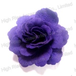 Blue Felt Rose Flower Hair Clip with Brooch Clip