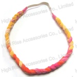 Rainbow Color Braided Elastic Headband