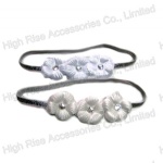 Silver Glitter Elastic Band Flower Headband
