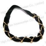 Chain And Velvet Twist Elastic Headband