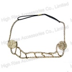 Metal Charms Chain Elastic Headband