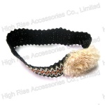 Ethnic Weaved Pattern Elastic Headband With Flower