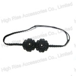 Black Crocheted Lace Flower Headband