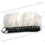 Indian White Feather and Beads Crown Elastic Headband