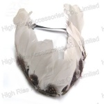 Big White Indian Feather Crown Elastic Headband