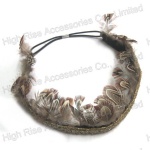 Indian Brown Animal Pattern Feather Crown Elastic Headband