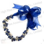 Beads links with Gauze Ribbon Tie Necklace