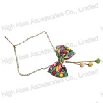 Colored Fabric Bow Necklace