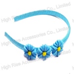 Three Small Blue Flower Alice Band