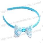 White Lace Bow Alice Band