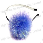 Big Purple Pom Pom Alice Band