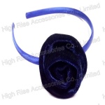 Dark Blue Velvet Rose Alice Band