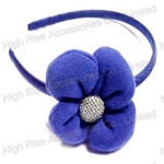 Blue Jersey Flower Alice Band