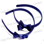 Dark Blue Ribbon Bow Alice Band