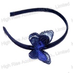 Blue Sequin Lace Butterfly Alice Band