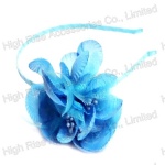 Light Blue Chiffon Flower Alice Band