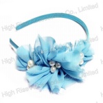 Chiffon Flower With Pearls Alice Band