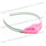 Pink Feather Alice Band