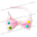 Mesh Bow With Pom Pom Inside Alice Band