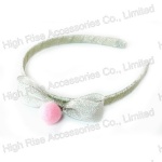 Silver Glitter Bow With Pom Pom Alice Band