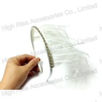 Crystal And White Feather Fringe Alice Band