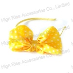 Polka Dots Yellow Bow Alice Band