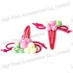 Cotton-Filled Flower Snap Clip Hair Clip