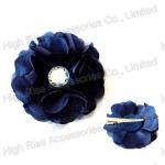 Blue Fabric And Mesh Flower Alice Band