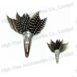 Dots Black Feather Snap Clip