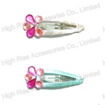 Colored Crystal Flower Snap Clip