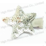 Silver Sequin Star Duck Clip