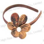 Brown Sequin Flower Alice Band