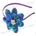 Bluish-violet Sequin Flower Alice Band