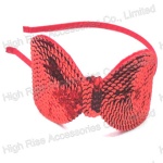 Red Sequin Bow Alice Band