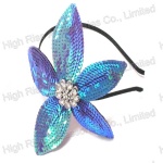 Bluish Violet Sequin Flower Alice Band