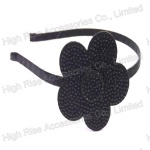 Black Beads Flower Alice Band