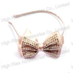 Crystal Studded Pink Bow Alice Band