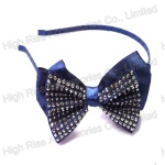 Crystal Blue Ribbon Bow Alice Band