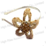 Beaded Wire Flower Alice Band
