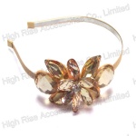 Champagne Crystal Flower Alice Band