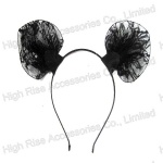 Black Lace Mouse Ear Alice Band