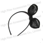 Black Lace Ear Bow Alice Band